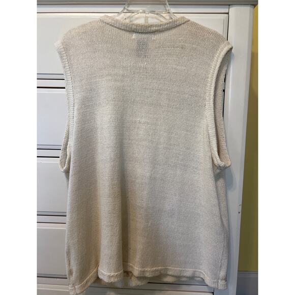 Beldoch Popper Vintage Women's Knit Sweater Vest Embroidered Size 2XL Cottage - Picture 5 of 7